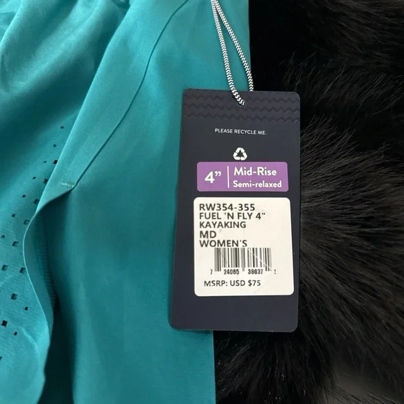 Rabbit Teal Women's Athletic Shorts - Picture 2 of 4